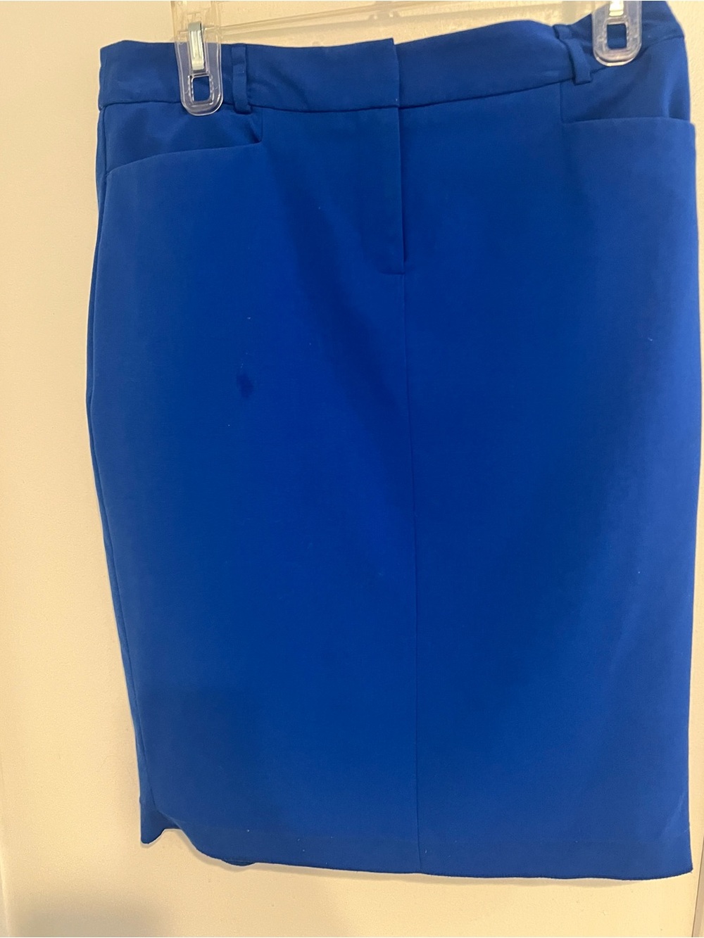 Calvin Klein Royal Blue Pencil Skirt Size 6 . Callout -Front Seam